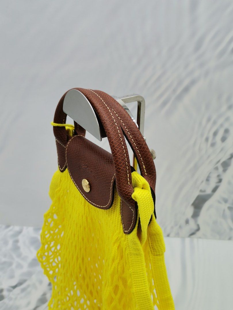Longchamp, Bags, Longchamp Yellow Le Pliage Filet Crossbody Bag Xs