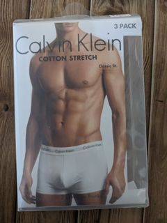 Calvin Klein Men's 3pcs classic fit low rise brand name print trunks, black combo, Size  L