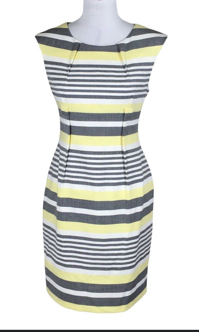 Calvin klein hotsell yellow sheath dress