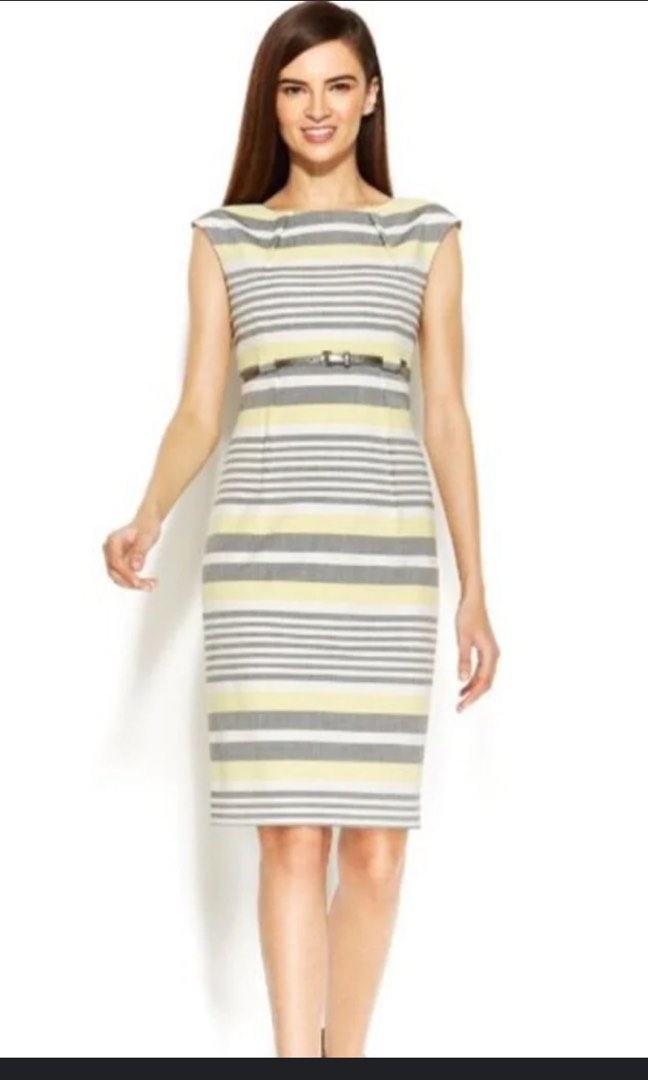 Calvin klein 2025 yellow sheath dress