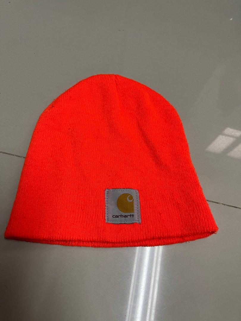 CARHARTT Neon Orange Beanie Men s Fashion Watches Accessories