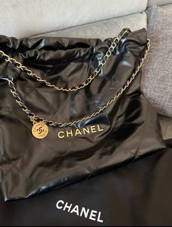 香奈兒Chanel 22bag 黑金中號 垃圾袋