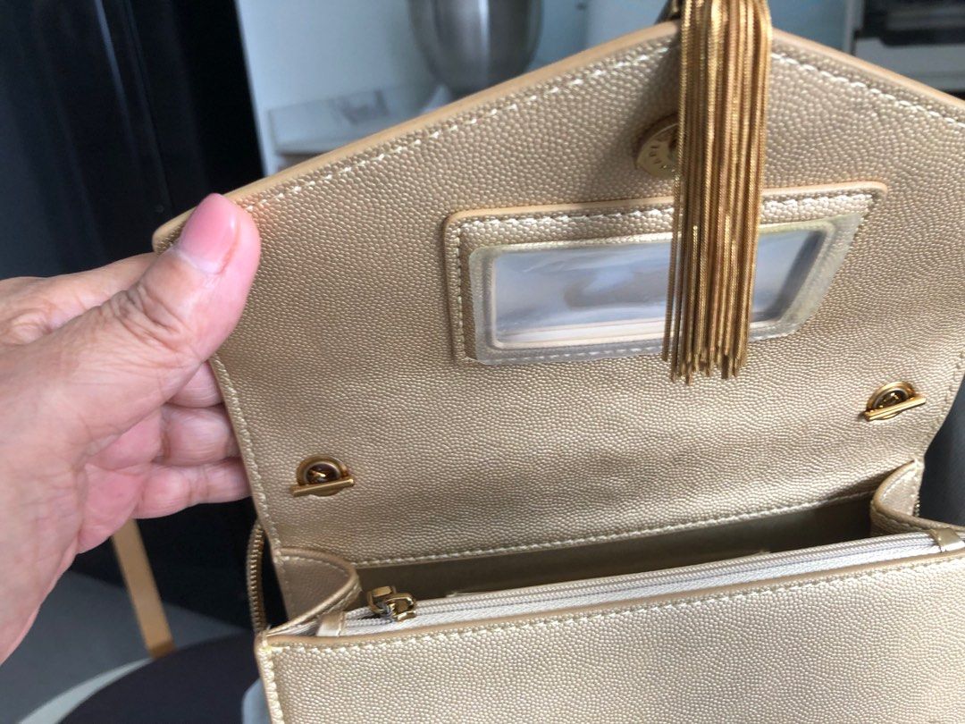 Gold discount evening clutch