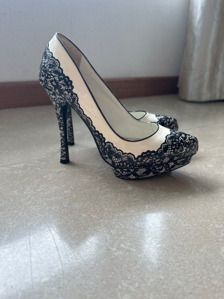 White lace deals stilettos
