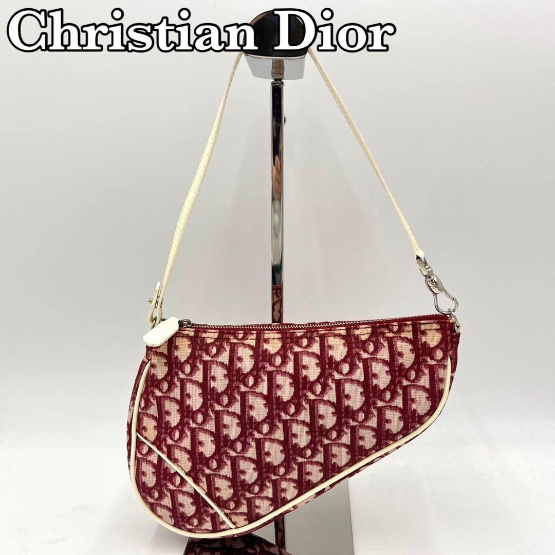 Christian Dior Authentic Trotter Saddle Hand Bag Pouch PVC Pink Wallet