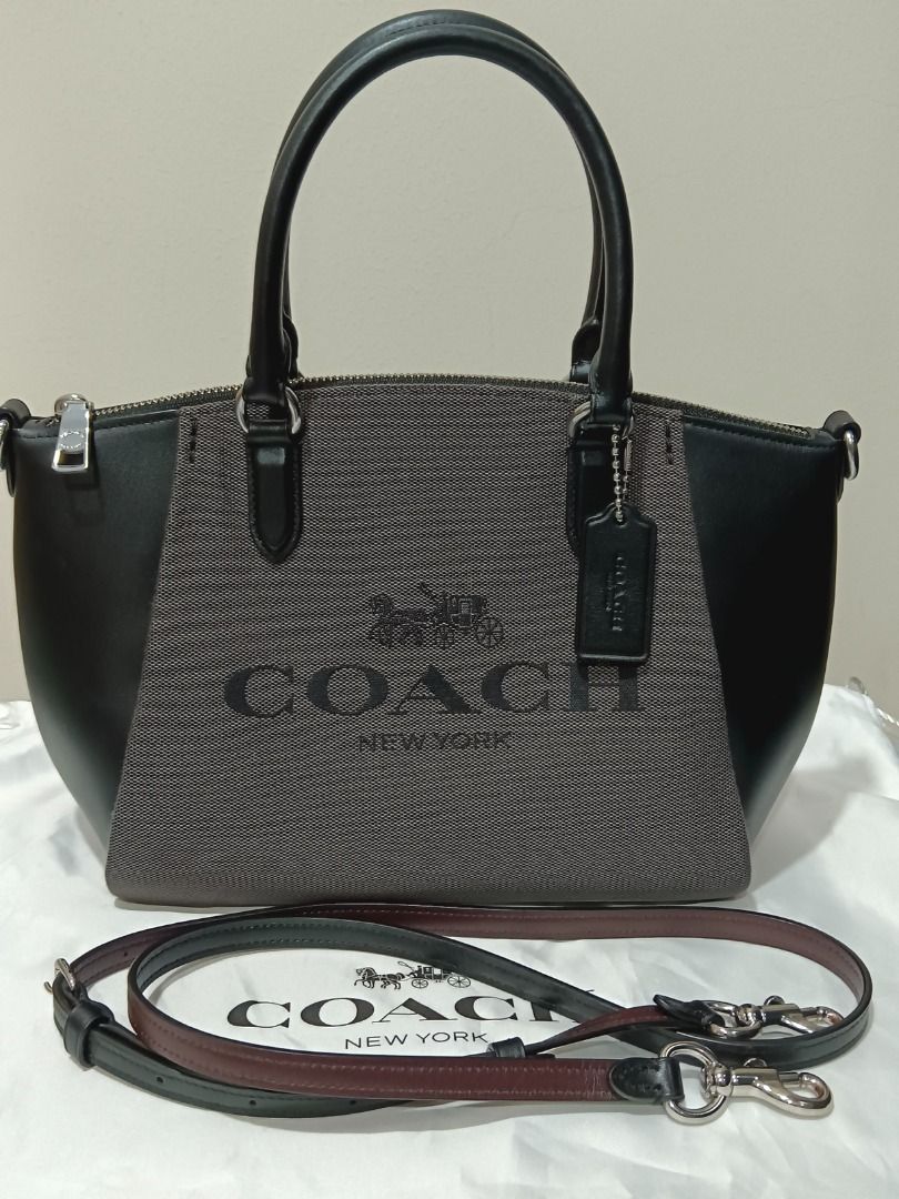 Coach horse and carriage jacquard prairie satchel top