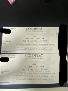 Coldplay Tickets Standing WTT
