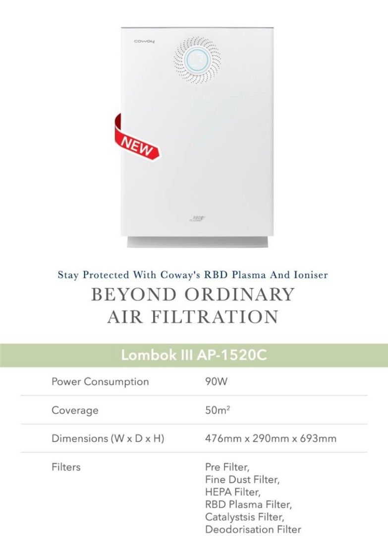 Coway Lombok III TV Home Appliances Air Purifiers