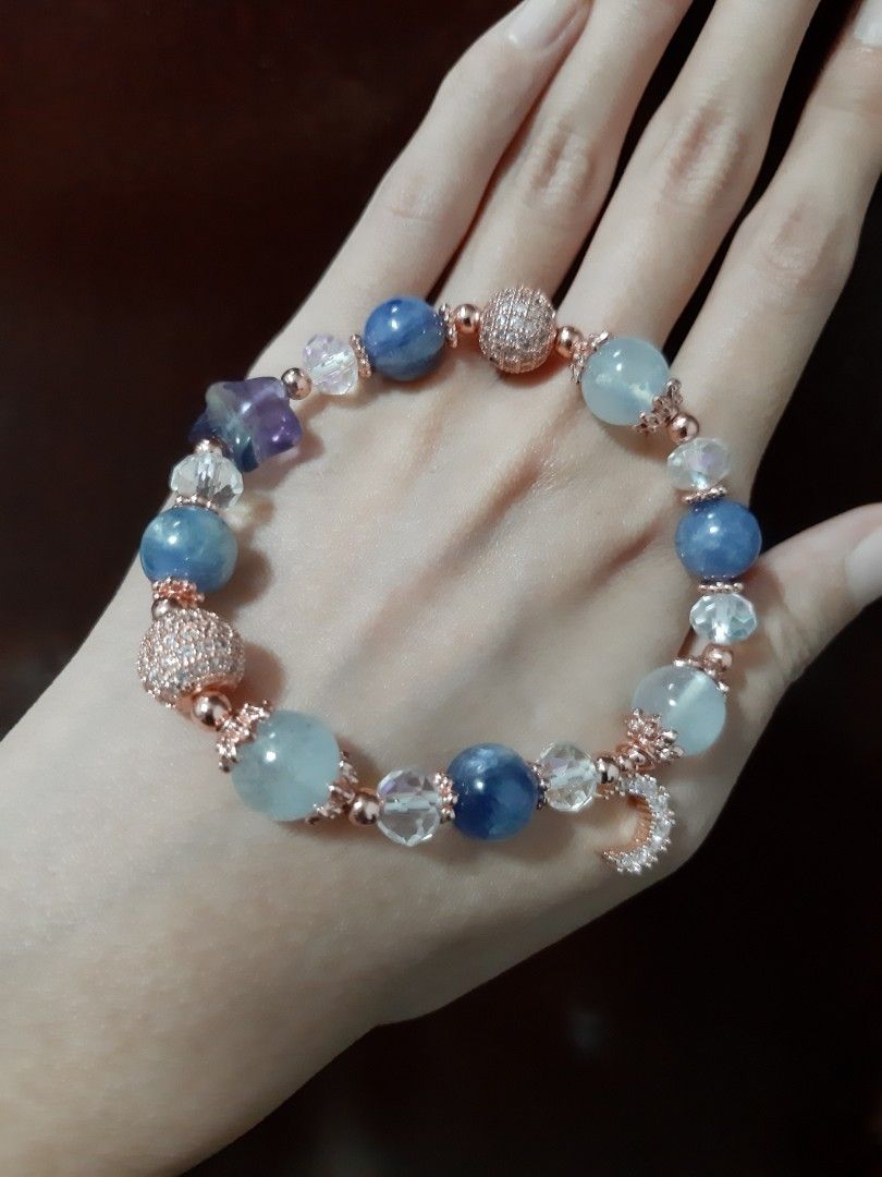 Rose gold deals aquamarine bracelet