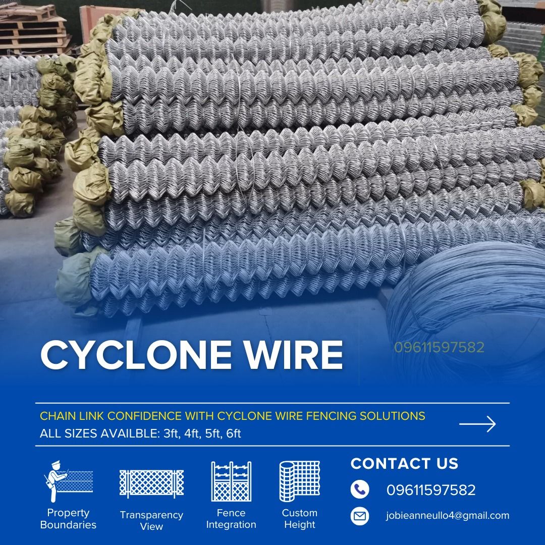 Cyclone Fence Wire Mesh Fencing Diamond Mesh Galvanized Steel