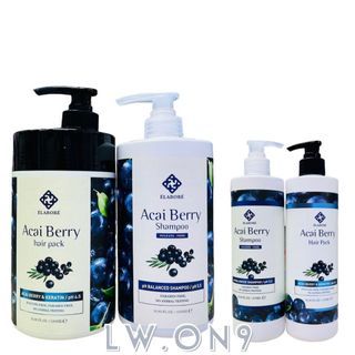 ELABORE ACAI BERRY & KERATIN SHAMPOO / HAIR PACK SULFATE FREE, PARABEN FREE/pH 5.5 AVAILABLE 1000ML  AND 475ML