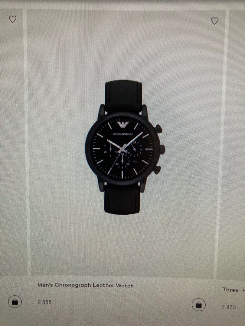 Emporio Armani Chronograph Leather Watch Men s Fashion Watches