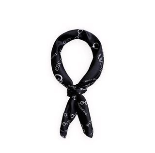 Escada chain printed silk scarf black white luxury bandana shawl slayer