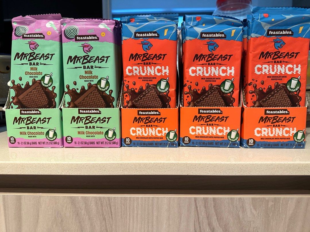  Feastables MrBeast Milk Chocolate Crunch Bars - Made