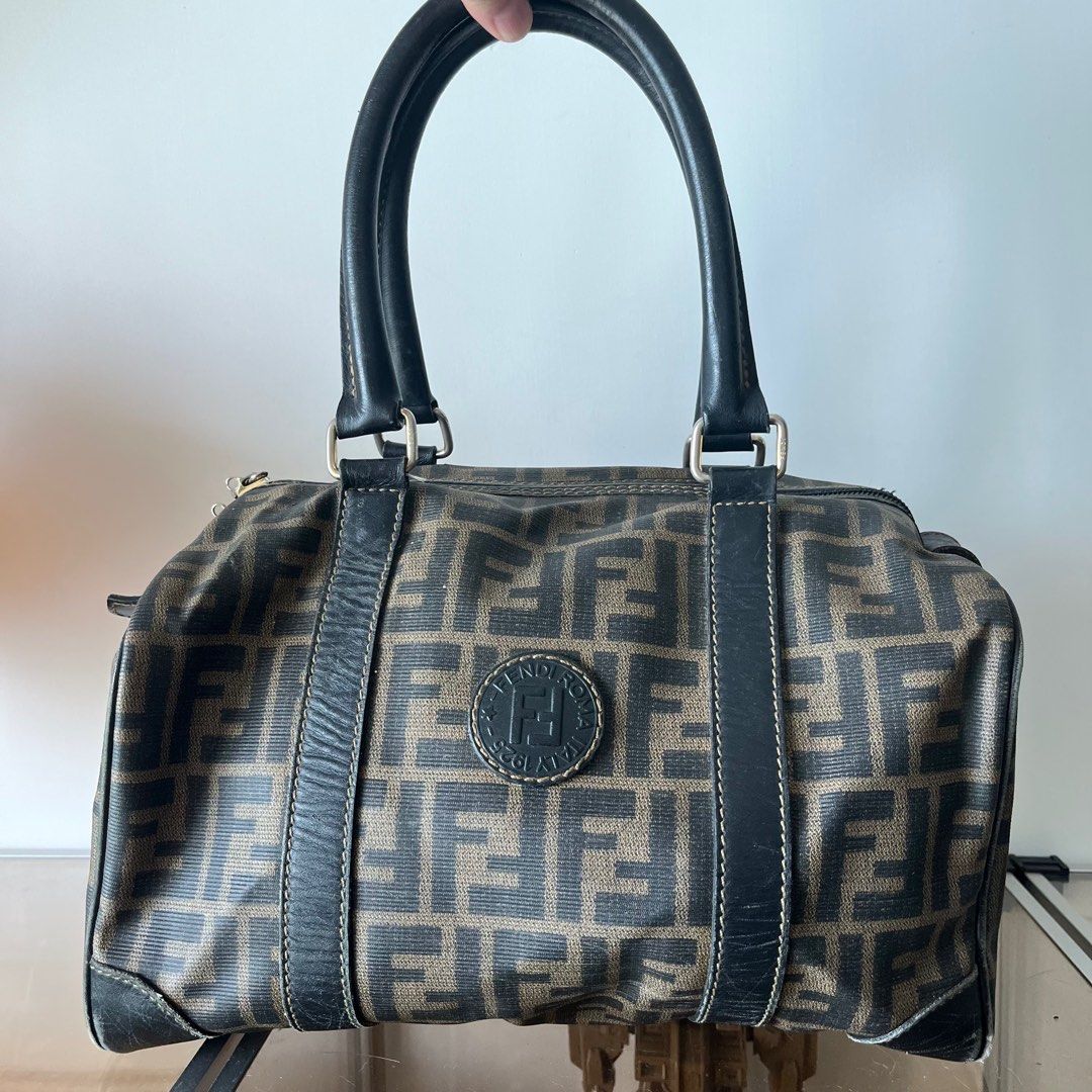 Fendi classic vintage monogram zucca Boston travel bag 375