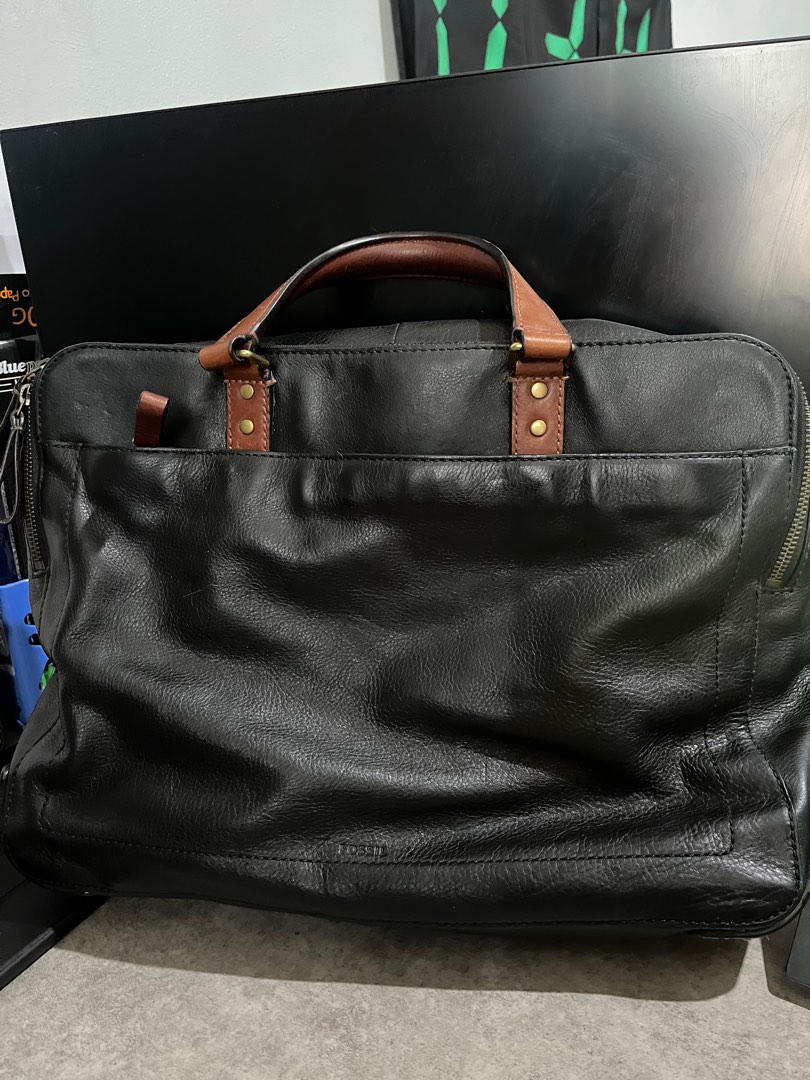 Fossil defender sales double zip workbag