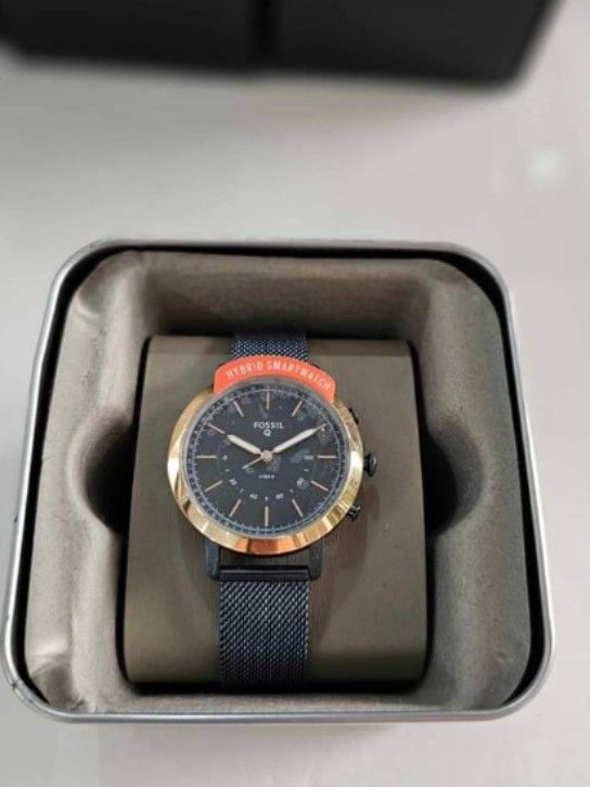 Hybrid smartwatch neely store navy stainless steel