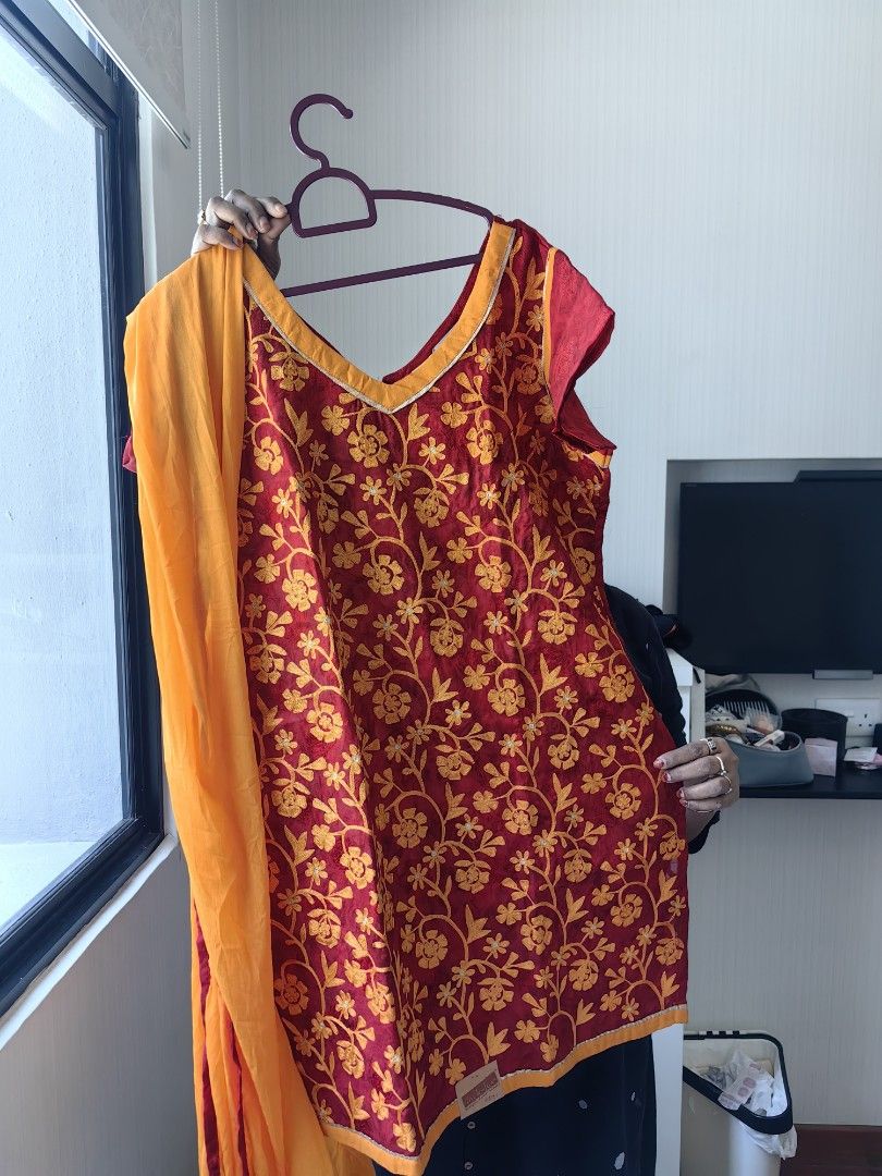 Full salwar suit Indian with embroidery work Women s Fashion