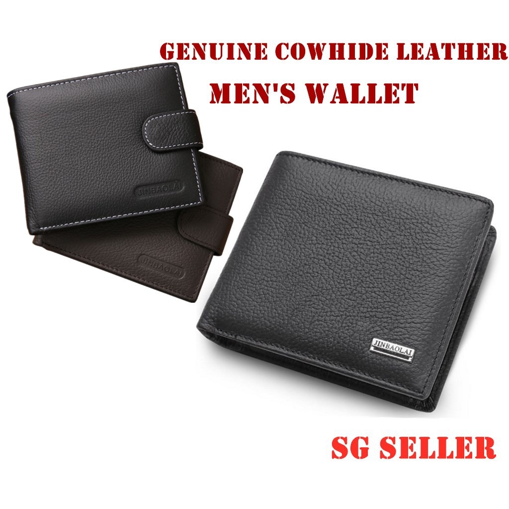 100% Genuine Leather Jinbaolai Premium Cowhide Men's Bifold Wallets
