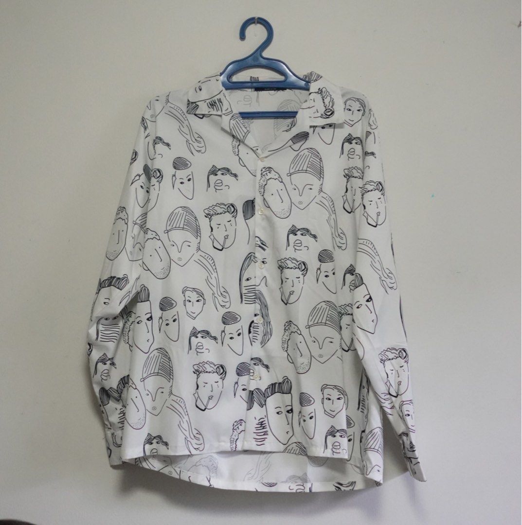 Graphic Faces Long Sleeved Shirt (Category: Tshirts & Polo Shirts ) located in Quezon City. Submitted by secondhandsiz (Listing ID 1256111924, Image 1). Description: Bought from Thailand. Fits M-XL (M-L for oversized).