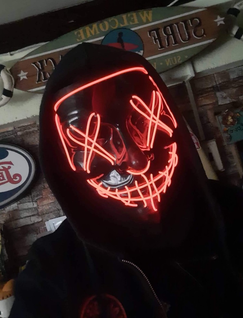 Neon LED Light Up Purge Mask (No COD) Blue