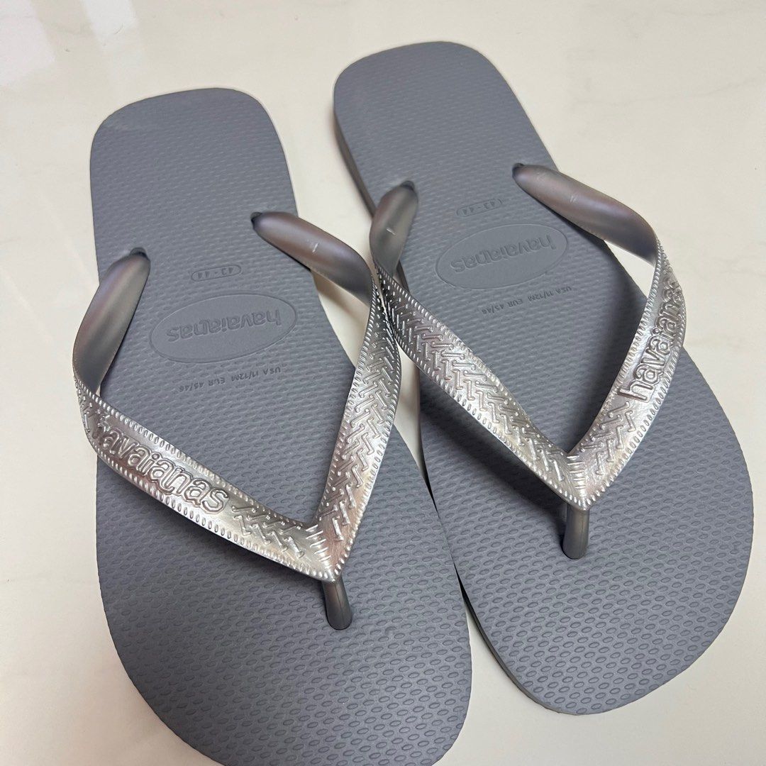 Mens grey discount havaianas flip flops