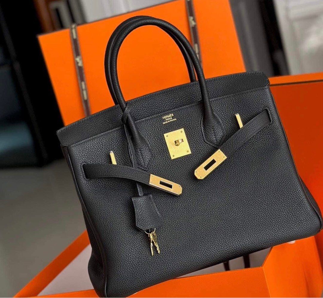 Hermes Birkin 25 Black Gold Hardware, Luxury, Bags & Wallets on Carousell