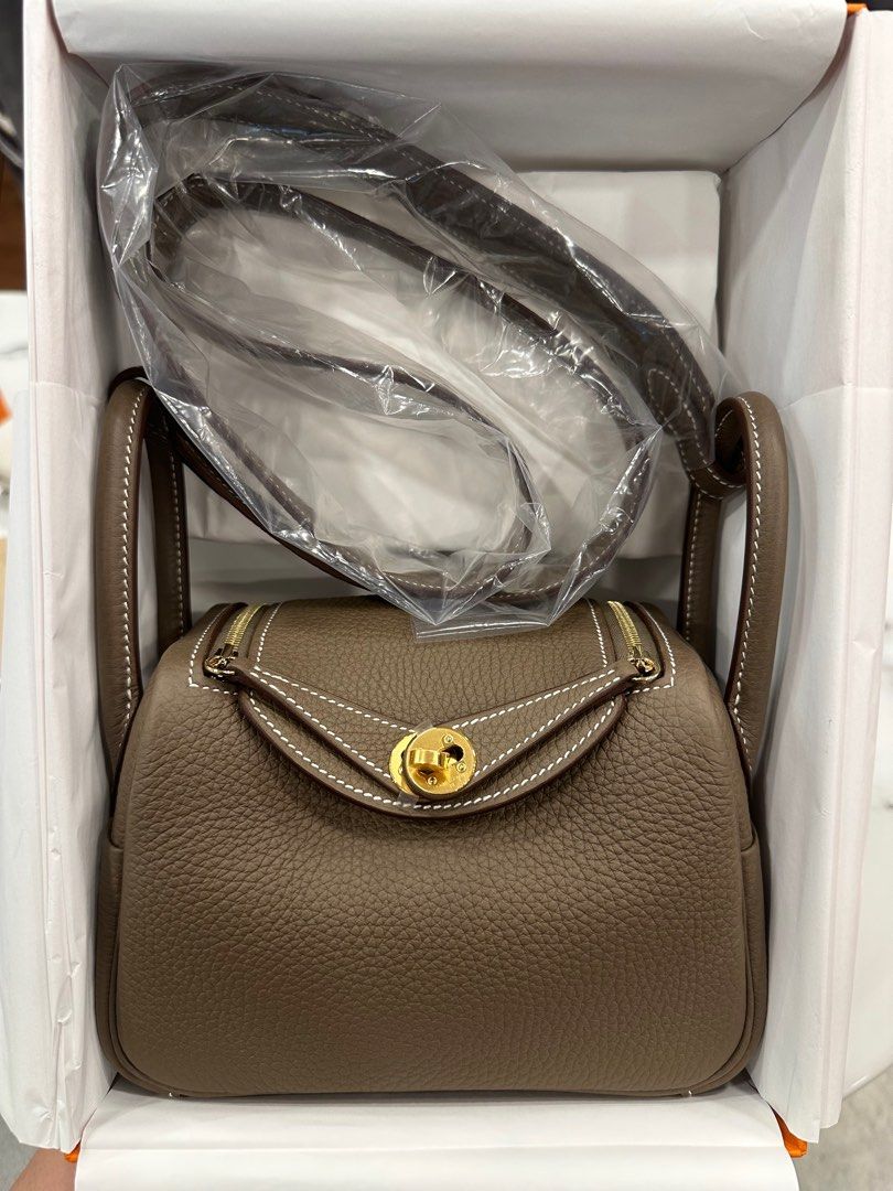 Hermes Lindy bag mini Menthe Clemence leather Silver hardware