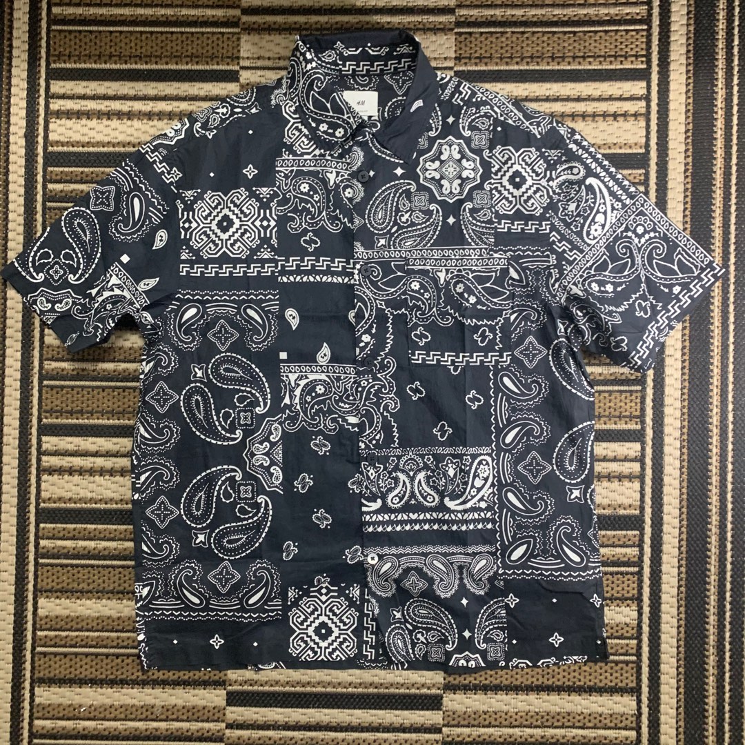 H M Bandana Paisley Patterned Men s Fashion Tops Sets Tshirts Polo Shirts on Carousell