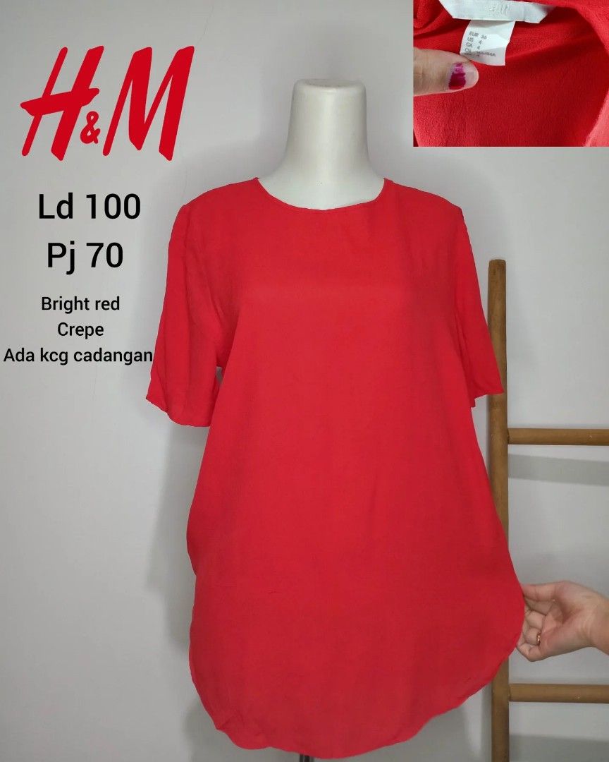 H and m red blouse sale