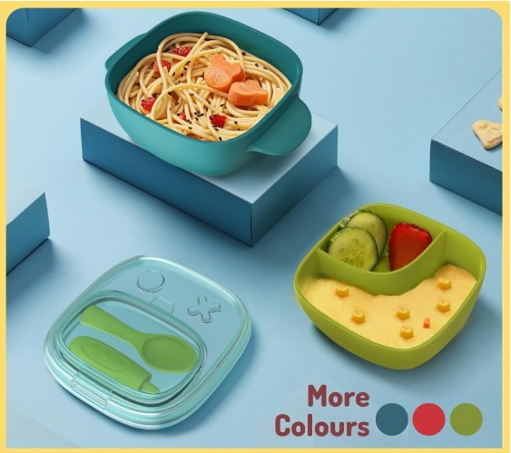 1pc GoBe Kids Lunchbox with Detachable Snack Spinner ,Food Storage