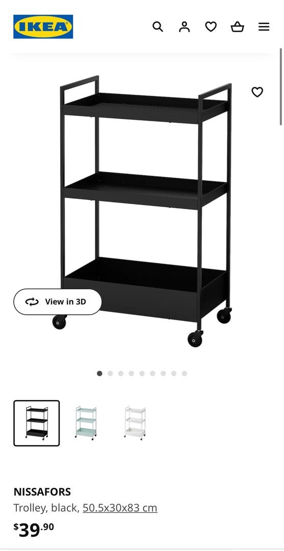 Ikea 3 Tier Trolley, Furniture & Home Living, Furniture, Shelves