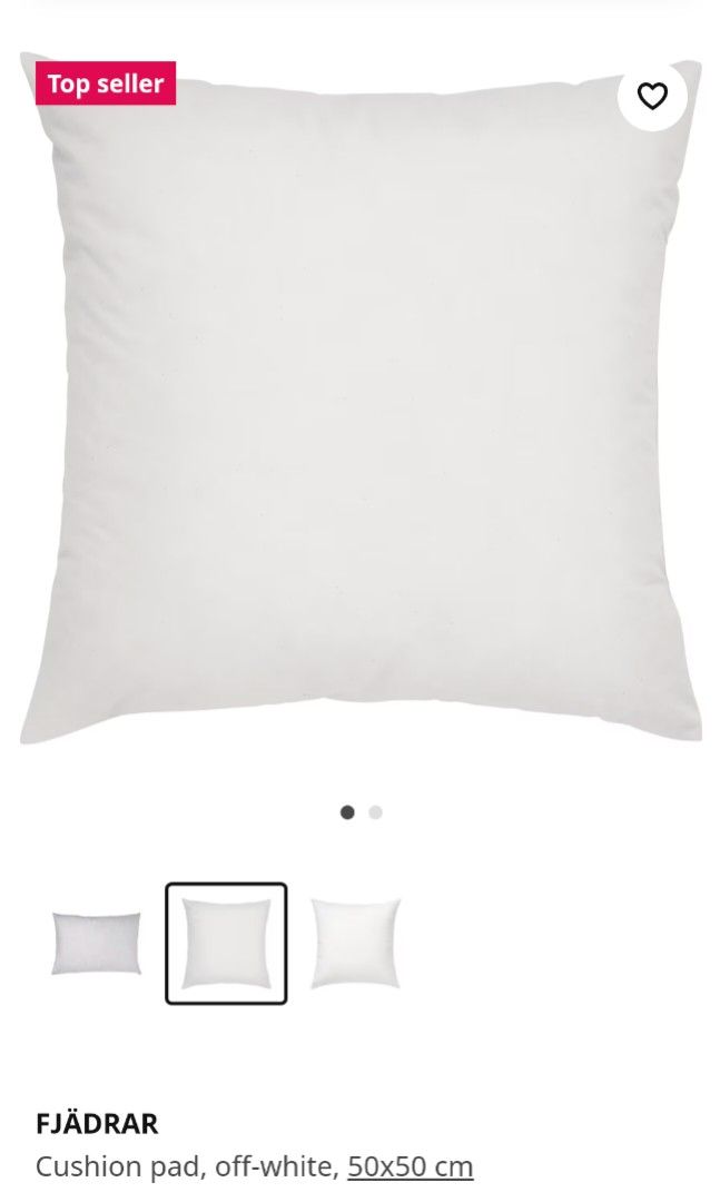 IKEA FJ DRAR Cushion Pad Off White Furniture Home Living Home