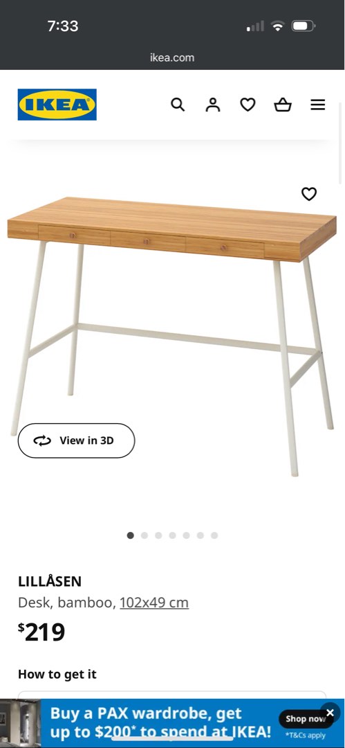 Ikea bamboo sale desk