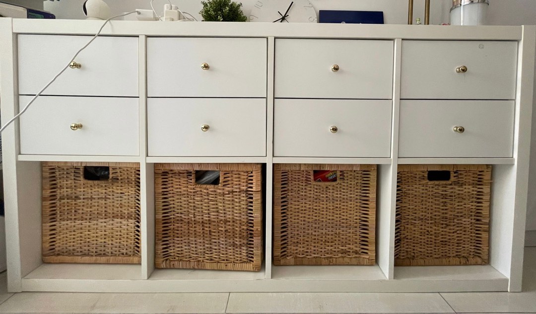 IKEA Kallax with drawers & baskets, Furniture & Home Living, Furniture