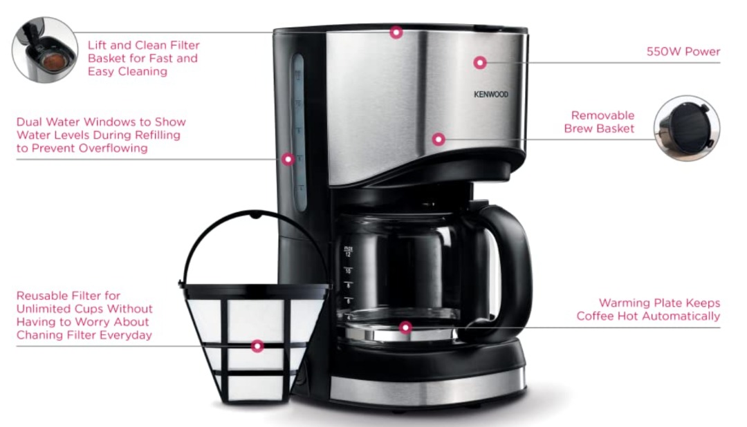 Kenwood coffee machine cmm10.000 up to 12 cup coffee maker for drip