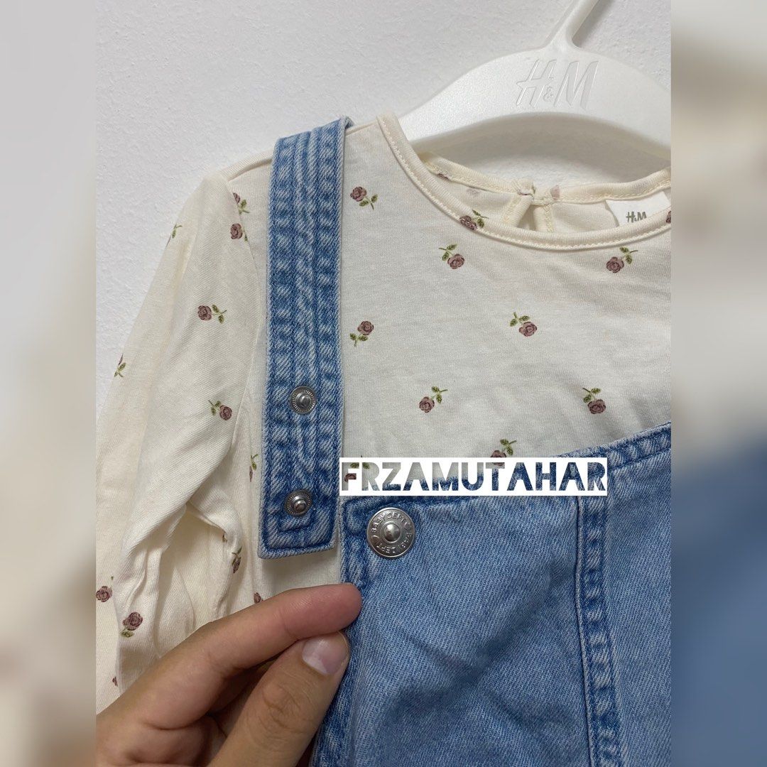 Denim pinafore dress sales h&m