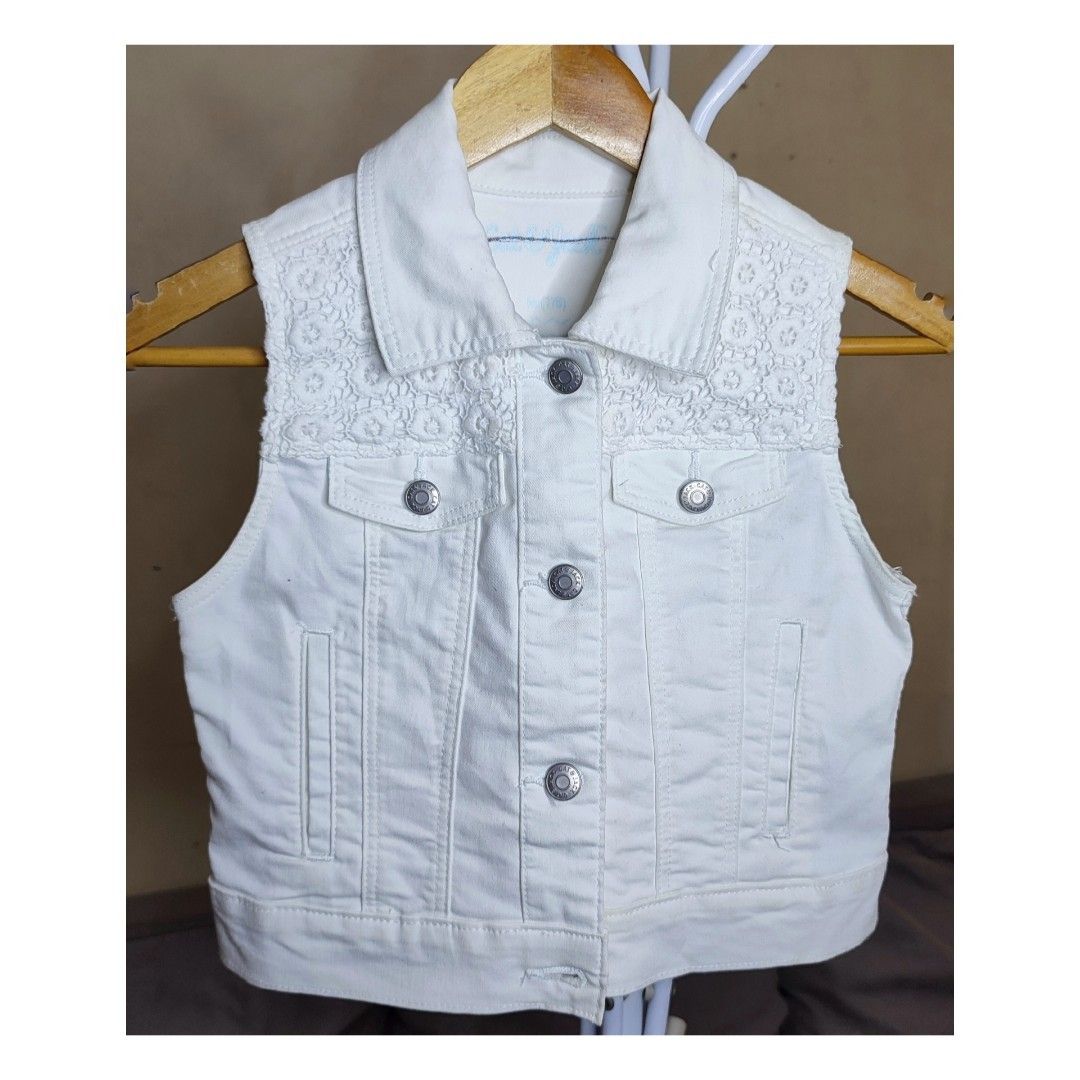 Girls White Jean Vest 2024 www.lightgames.pro