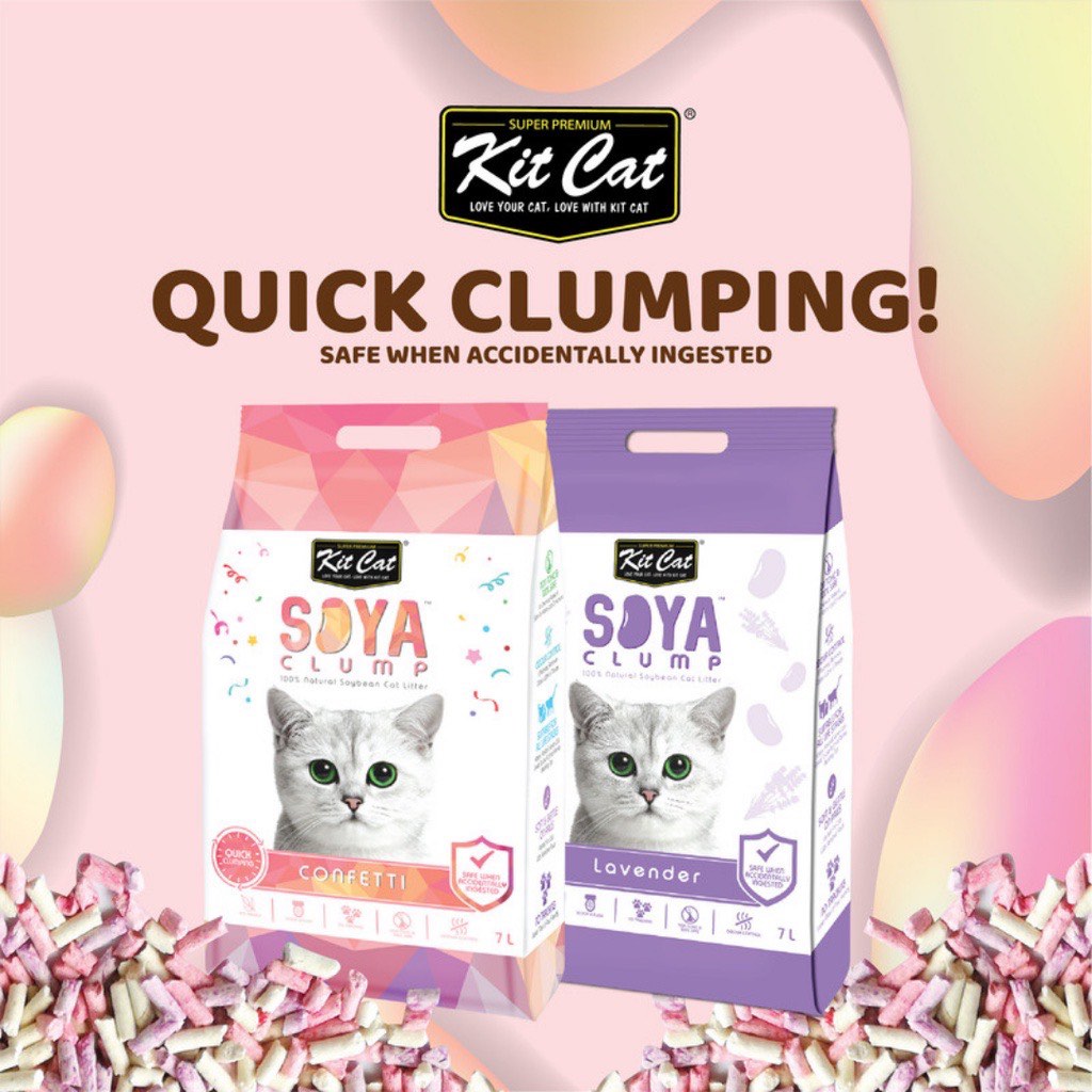 Kit Cat Soya Clump Cat & Kitten Tofu Litter (Confetti/ Baby powder