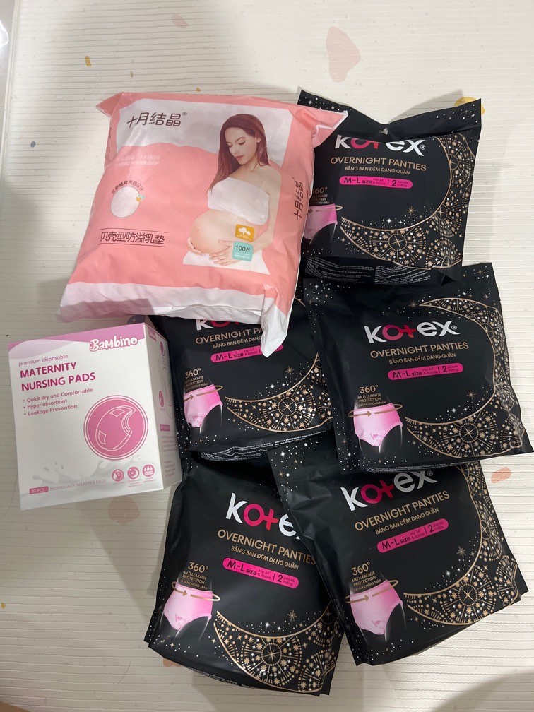 Kotex overnight panties and breast pads, Babies & Kids, Maternity Care