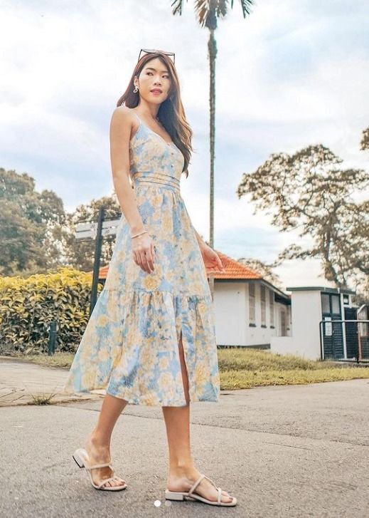 Katina Mini Dress - Dark Blue Floral