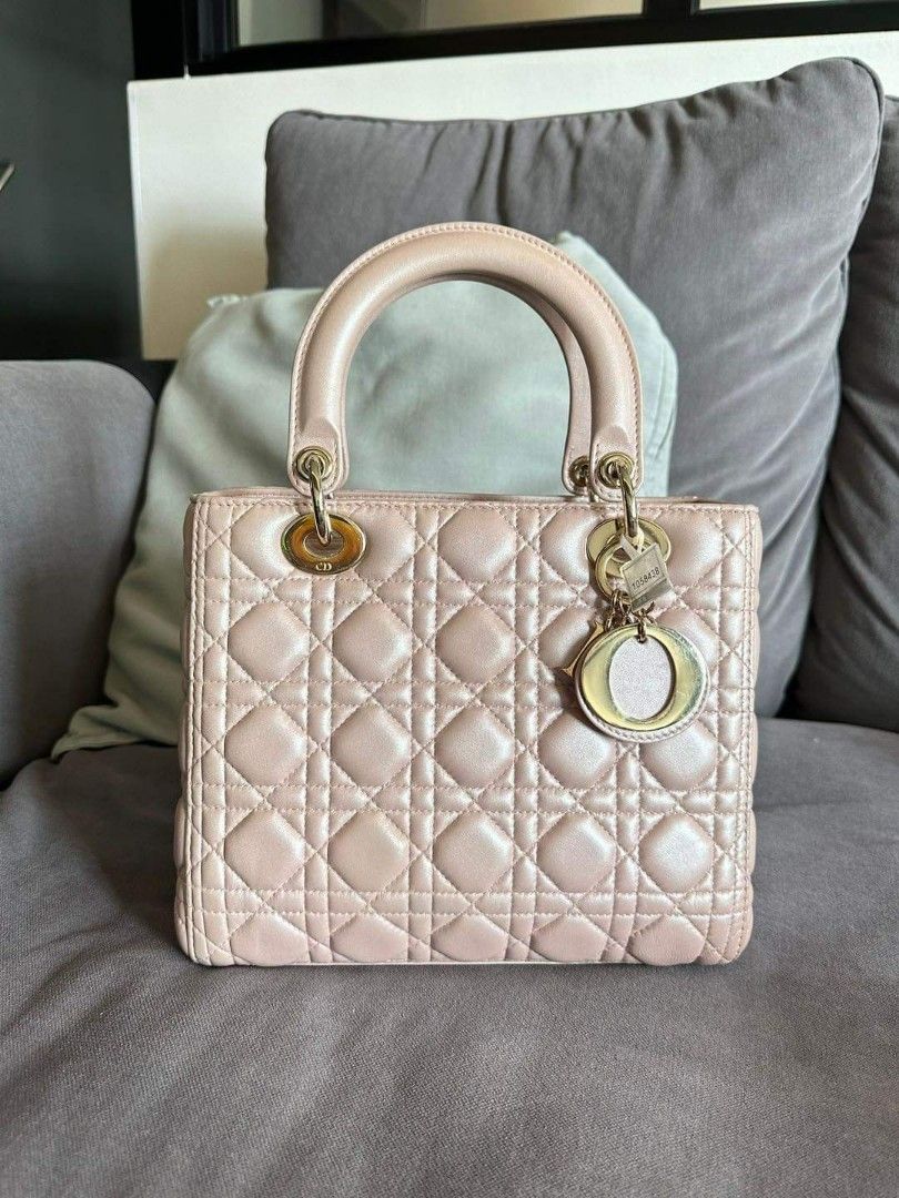 Lady Dior Medium Lotus GHW Condition 9 10 Comes with Dustbag