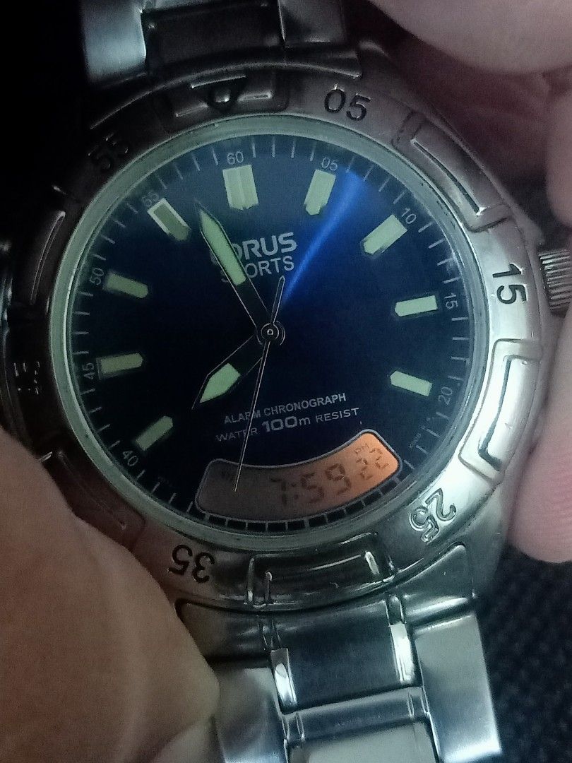 Lorus sport (Category: Men's Watches) located in Las Pinas. Submitted by quick_deals_great_finds2 (Listing ID 1256053907, Image 3). Description: Original good working condition Quartz 38mm fits wrist 6.5 inches Fully functional with battery.