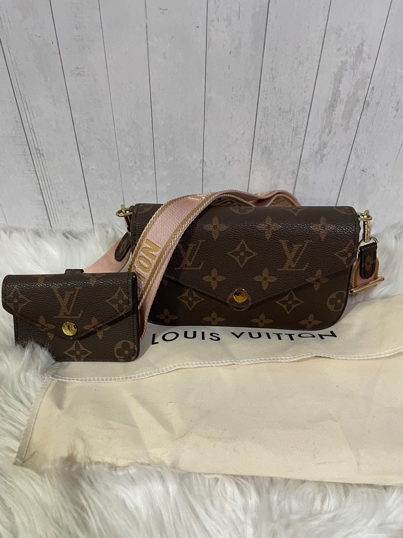 louis vuitton felicie strap and go pink