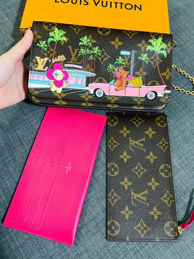 BNIB Louis Vuitton Felicie Pochette monogram Fushia