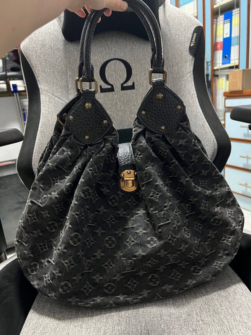 Louis Vuitton Black Mahina Denim Bag