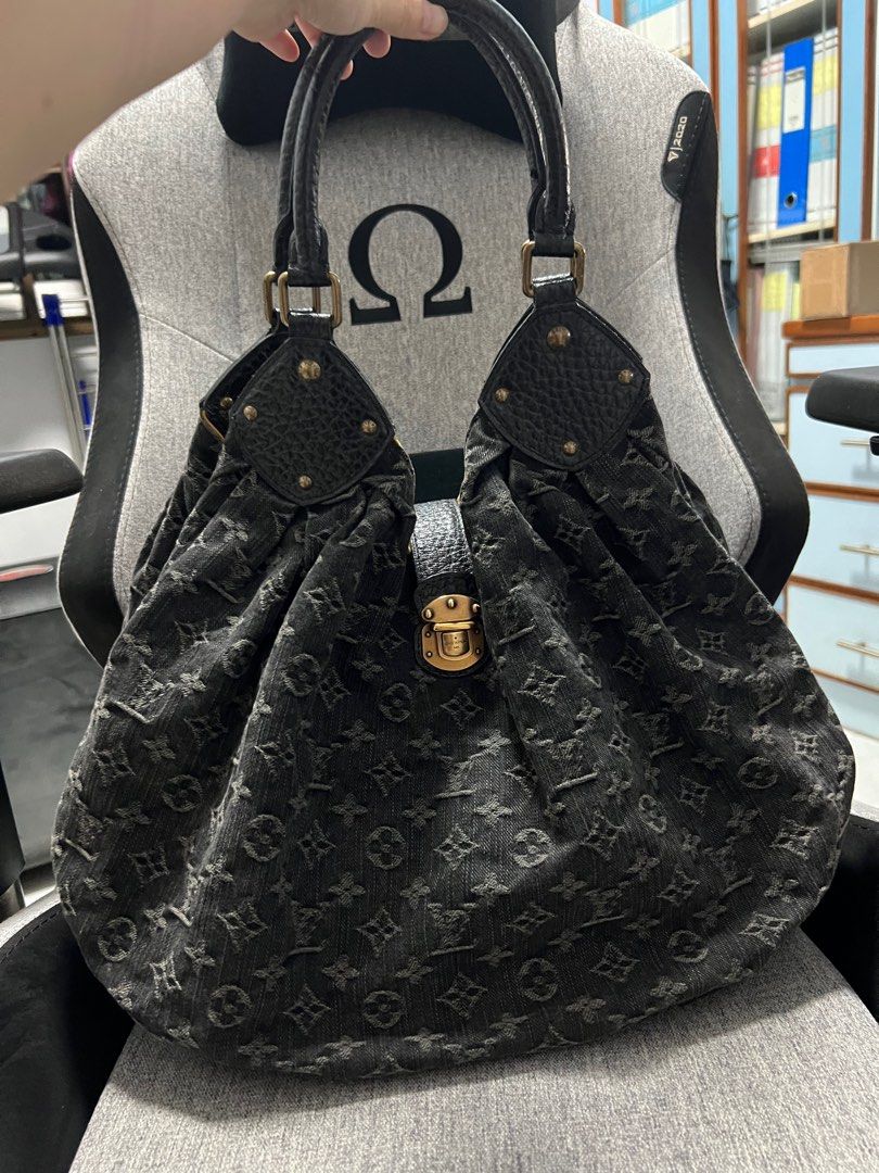 Louis Vuitton Black Monogram Denim Mahina Extra Small