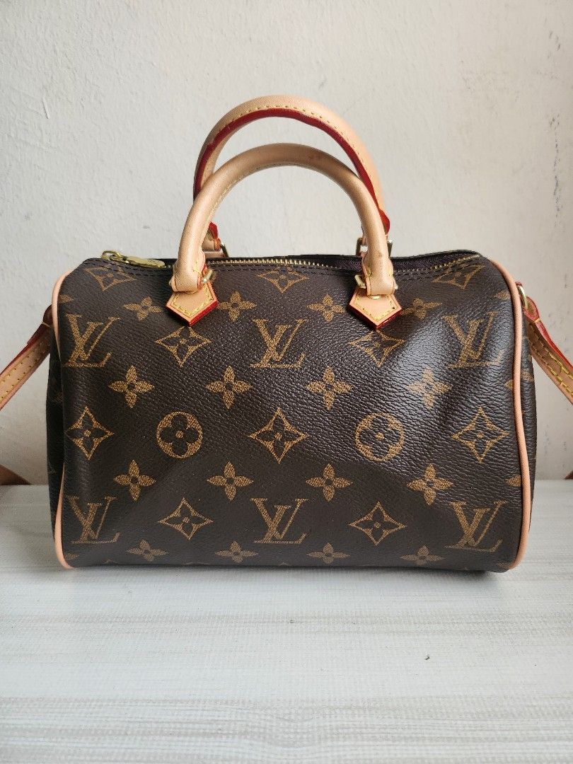 Lv Speedy Small 20cm with long strap, Women's Fashion, Bags