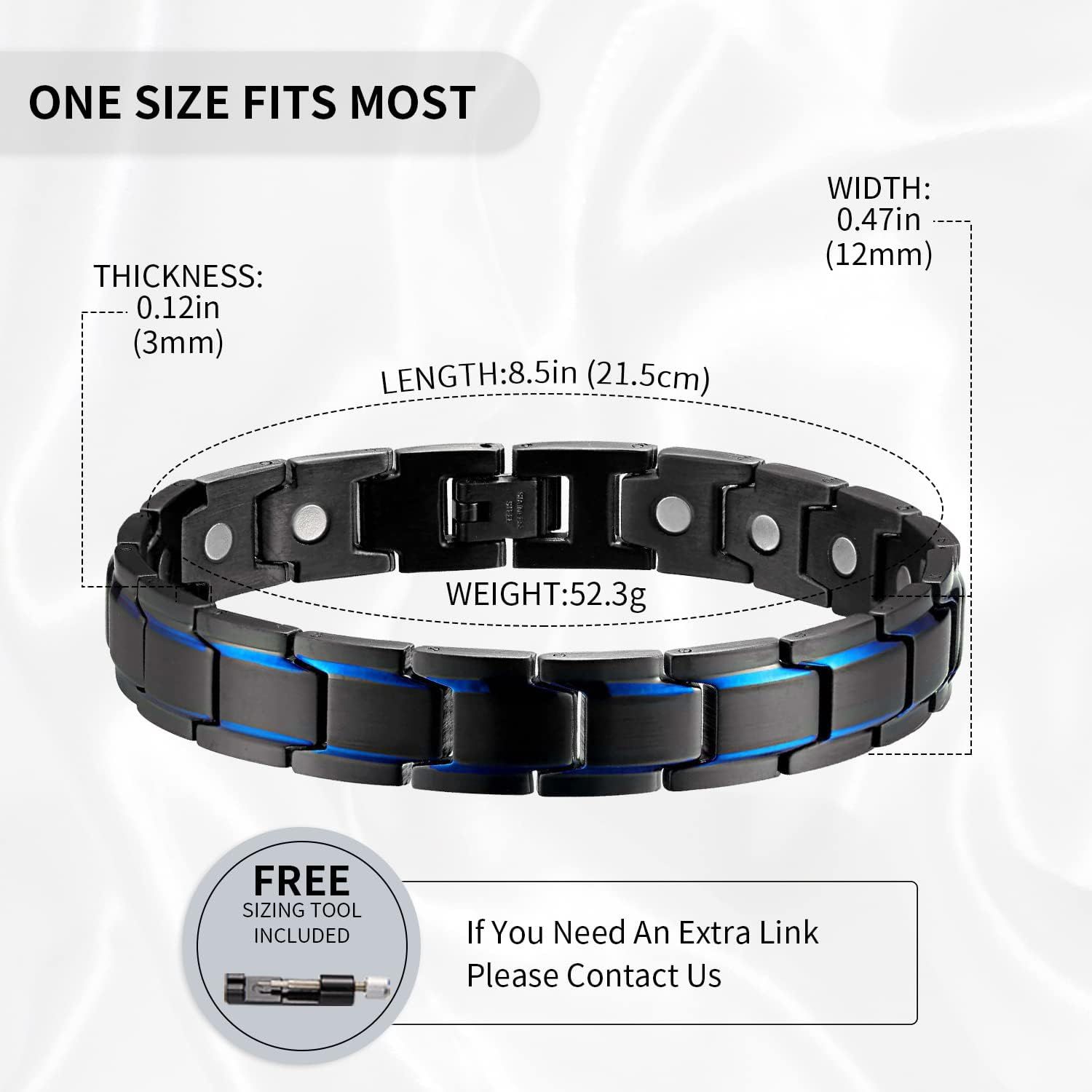 Mens black magnetic bracelets 2025