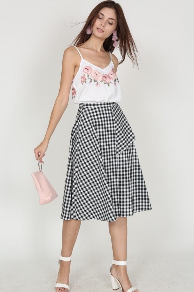 Gingham asymmetrical hotsell skirt